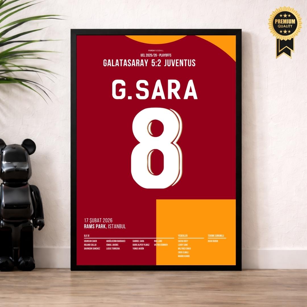 Gabriel Sara wird zum MVP beim 5:2 gegen Juve Fußball Poster mit Rahmen