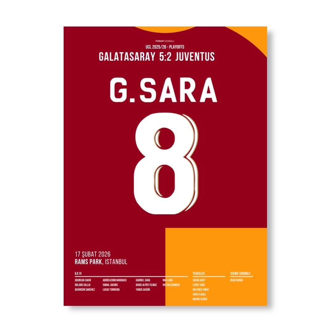 Gabriel Sara wird zum MVP beim 5:2 gegen Juve Fußball Poster mit Rahmen