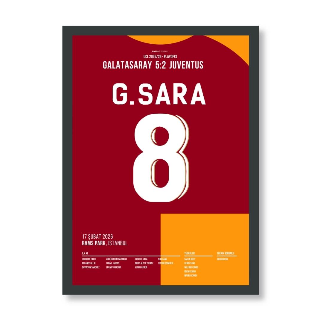 Gabriel Sara wird zum MVP beim 5:2 gegen Juve Fußball Poster mit Rahmen