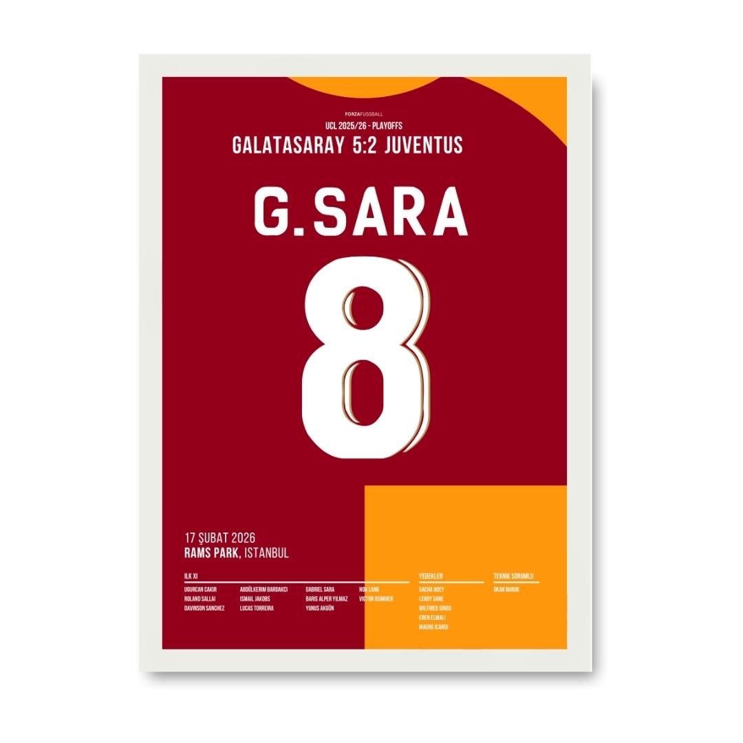 Gabriel Sara wird zum MVP beim 5:2 gegen Juve Fußball Poster mit Rahmen