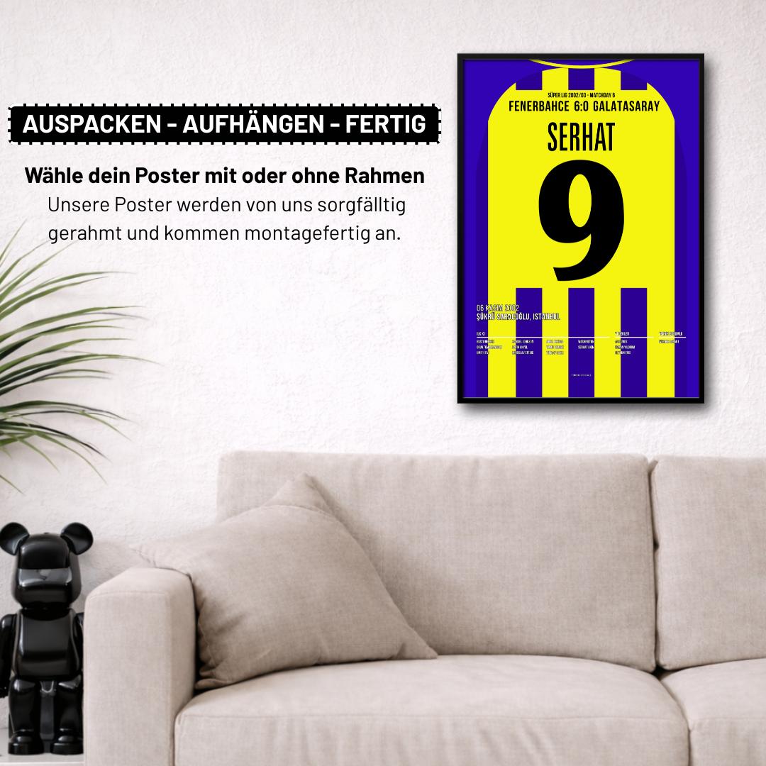 Serhat Akin´s Doppelpack beim 6:0 Derbysieg vs Gala Fußball Poster mit Rahmen