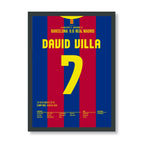 David Villa Barca Poster mit schwarzem Rahmen