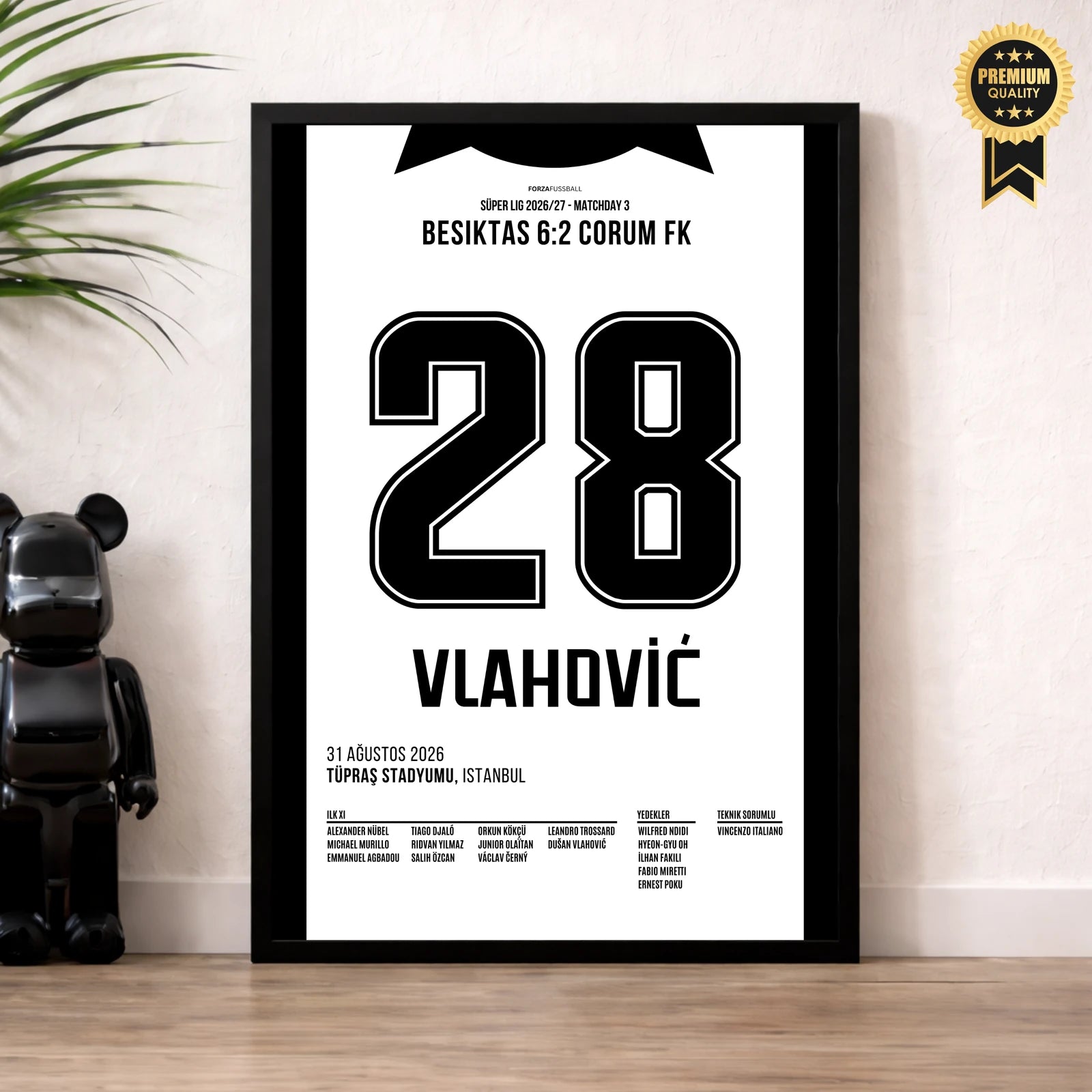 Vlahović Besiktas Poster im Wohnzimmer