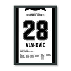 Vlahović Besiktas Poster – Hattrick beim Startelf-Debüt, schwarzer Rahmen