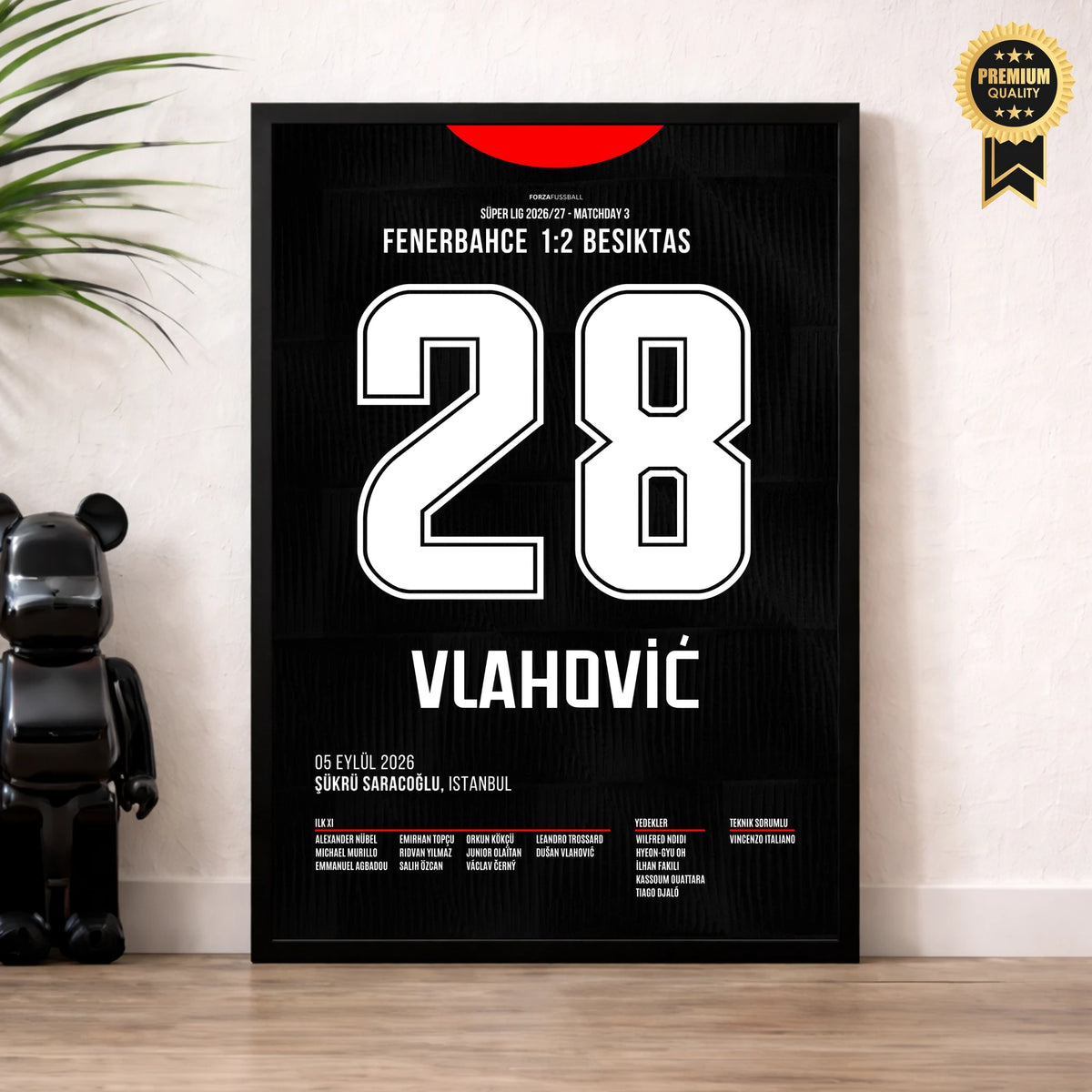 Vlahović Besiktas Poster im Wohnzimmer