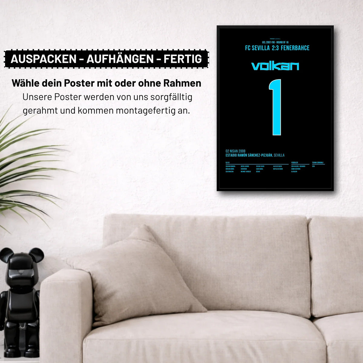 Poster kommt fertig gerahmt und montagefertig an