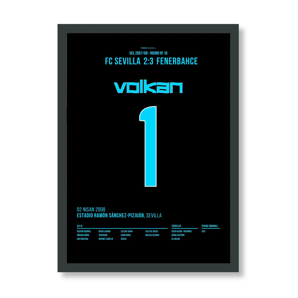Volkan Fener Poster mit schwarzem Rahmen