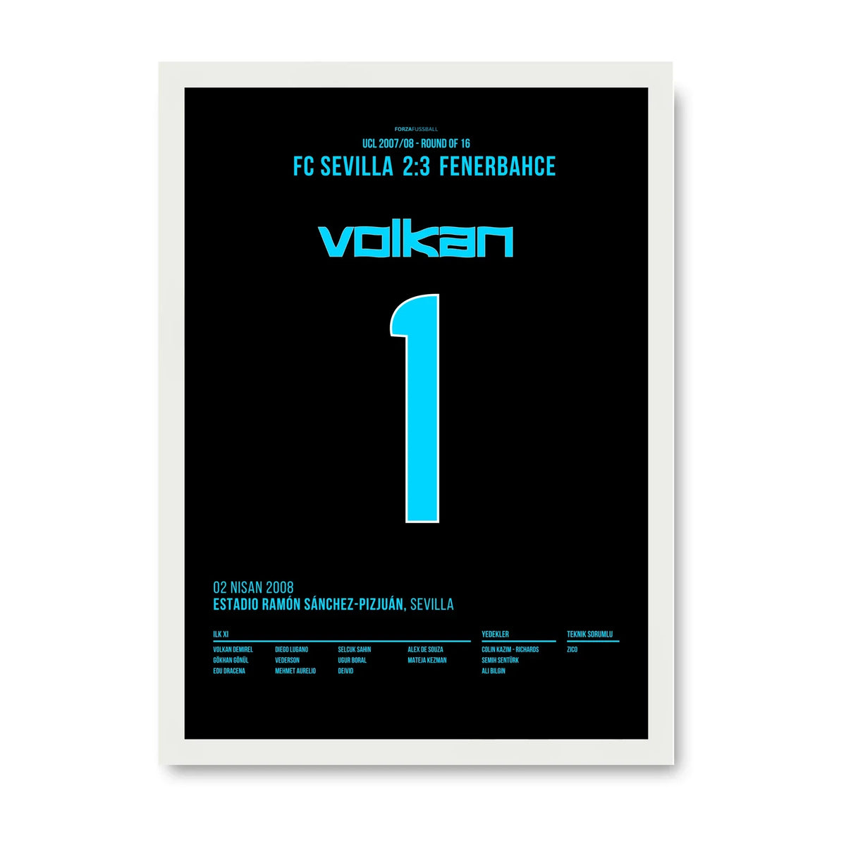 Volkan Fener Poster mit weissem Rahmen