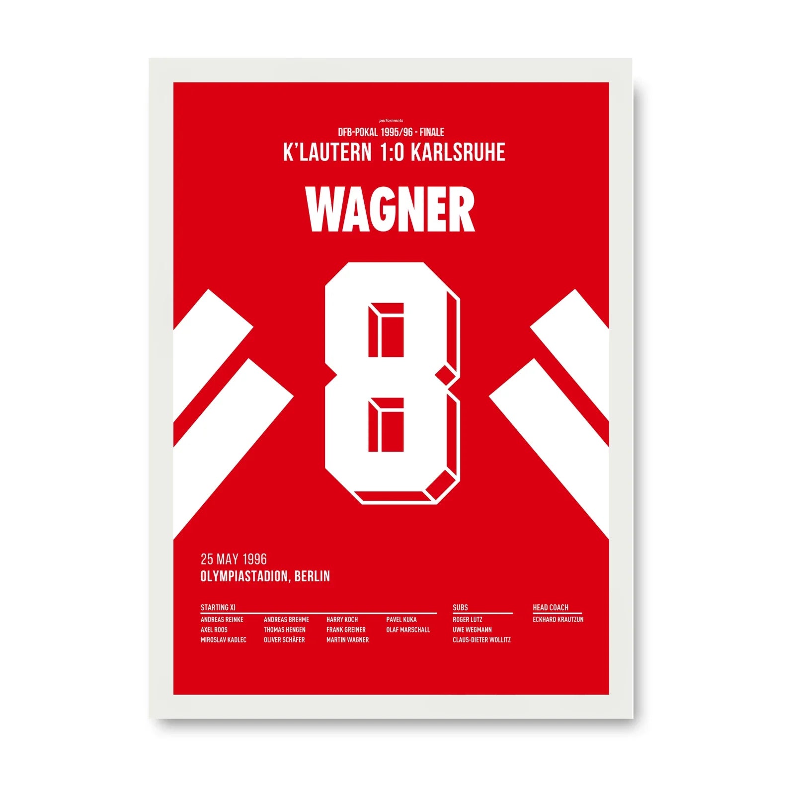 Wagner Kaiserslautern Poster mit weissem Rahmen