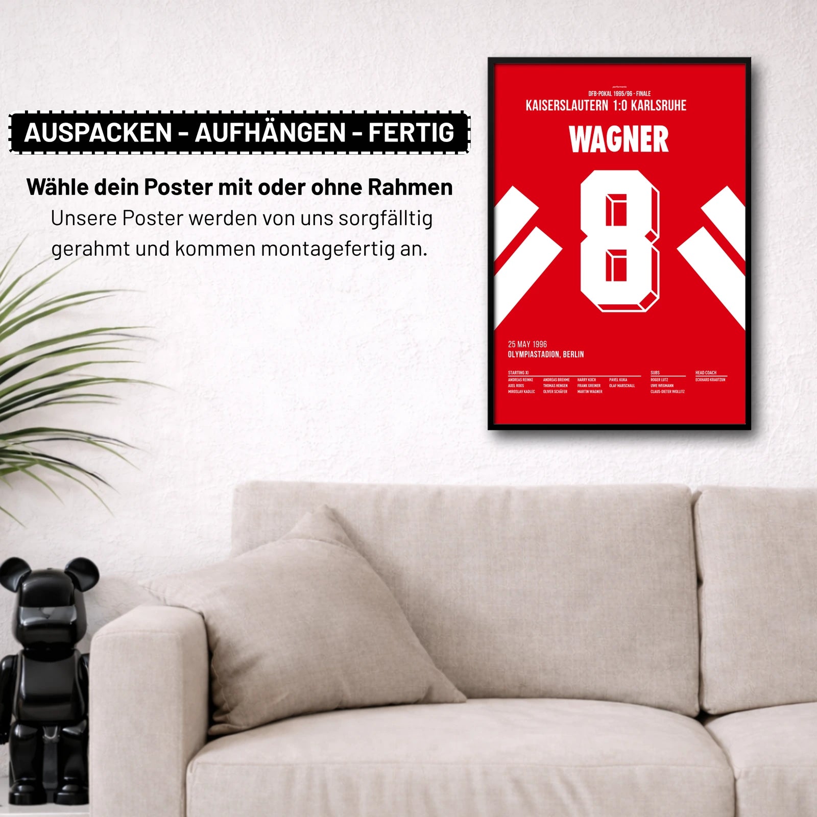 Poster kommt fertig gerahmt und montagefertig an