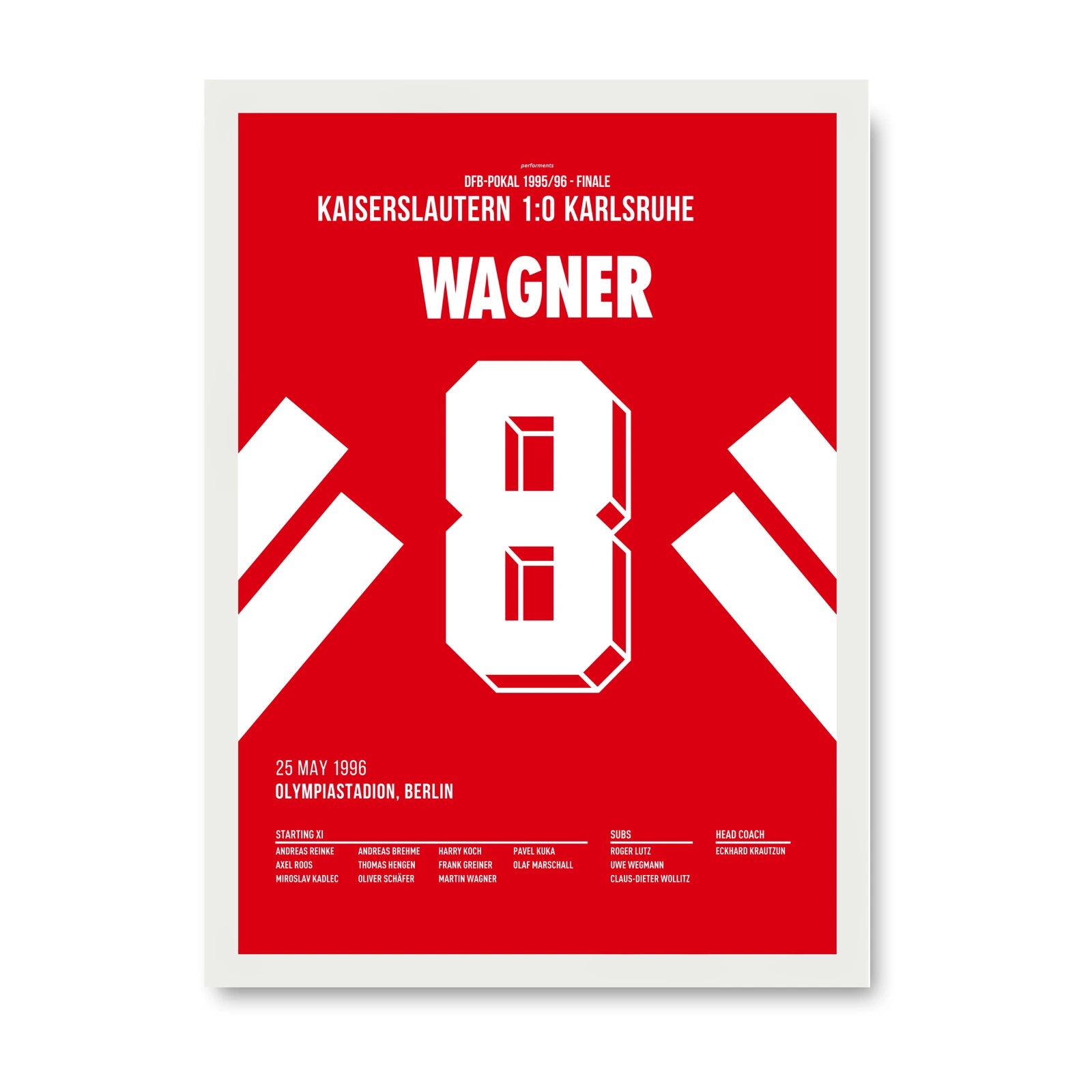 Wagner Kaiserslautern Poster mit weissem Rahmen